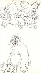 anthro bear canine disney feline fellatio female fox fur furry interspecies king_richard lion little_john maid_marian male mammal nipples oral robin_hood_(disney) rule_63 straight wolfwood