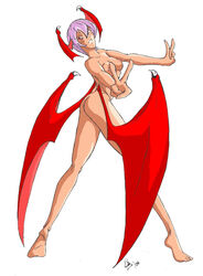 1girls darkstalkers female female_only kayworld lilith_aensland small_breasts solo succubus tagme