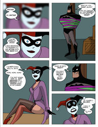 1boy 1girls batman batman:_the_animated_series batman_(series) black_lipstick cleavage comic dc_comics dcau dialogue female fool_me_once great_scott harley_quinn harley_quinn_(classic) male robe sharpie_(artist) speech_bubble stockings straight the_new_batman_adventures thighs tied_up