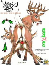 2001 animated bambi's_mother bambi_(film) bestiality christmas disney english_text feral feral_on_feral klaus_doberman penis pussy sex surfing_charizard testicles the_great_prince_of_the_forest