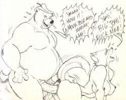 anthro bear canine disney female fox fur furry little_john maid_marian male mammal nipples robin_hood_(disney) straight wolfwood