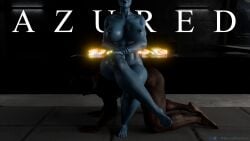 1female 1male 3d 3d_render 4k alien_girl asari black_lipstick black_male black_skin blue_skin feet female femdom fire fireplace hard_nipples highres human humanoid large_breasts legs_crossed male mass_effect muscular_male nipples nude nude_female nude_male on_all_fours painted_nails painted_toenails partially_obscured_face russymacalroy sitting_on_person smirk submissive_male tagme text thick_thighs watermark