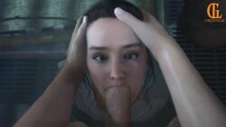 black_hair daisy_ridley fellatio female lips logo lorgegucas makeup nose oral penis photorealistic realistic rey star_wars