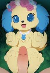 ai_generated feet foot_fetish foot_play footjob happy jewelpet pawjob paws pov sanrio sapphie_(jewelpet) uncensored