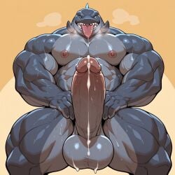 ai_generated alien_humanoid bara big_balls big_penis blue_body blue_eyes bodybuilder cumshot gantu gay gooning hand_on_penis hot huge_balls huge_cock lilo_and_stitch mus muscular_anthro muscular_male rubbing_penis sexy shark shark_humanoid shark_teeth squirting tagme tongue_out yaoi