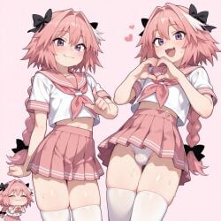 1femboy ai_generated astolfo_(fate) boy fate/grand_order fate_(series) femboy gay male