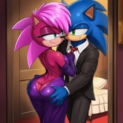 ai_generated ass ass_grab bedroom blue_body breasts date doorway dress female from_behind green_eyes hug imminent_sex incest incest_(lore) indoors long_dress looking_at_another magenta_fur male male/female night penis pink_hair purple_dress seductive seductive_look sex sibling_romance siblings sonia_the_hedgehog sonic_(series) sonic_the_hedgehog sonic_the_hedgehog_(series) sonic_underground straight suit_and_tie
