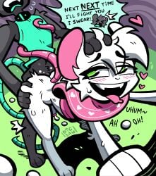 3_toes against_surface against_wall anthro anthro_on_anthro anthro_penetrated anthro_penetrating anthro_penetrating_anthro ass bent_over black_collar bottomless butt_grab clothed clothing collar cute_fangs dialogue digsaw english_text erection fangs feet femboy from_behind_position fur genitals glans green_eyes grey_hair hair hand_on_butt head_grab heart_symbol hi_res humanoid_genitalia humanoid_penis intraspecies male male/male male_penetrated male_penetrating male_penetrating_male mammal moan murid murine penetration penis pink_body pink_clothing pink_glans pink_hair pink_inner_ear pink_topwear rat redge_(whygena) reggie_(whygena) rodent sex shirt speech_bubble standing_doggystyle tail_around_partner tank_top teal_body teal_clothing teal_collar teal_shirt teal_tank_top teal_topwear teeth text thrusting toes tongue tongue_out topwear white_body white_fur white_hair white_penis