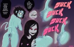 anilingus anilingus dialogue fangs onomatopoeia red_eyes rimming rimming_femboy rimming_male sucking_anus sucking_ass tagme text_bubble valavari