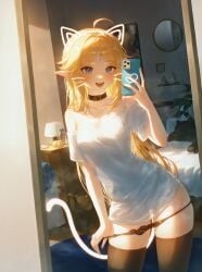 :d absurd_res ahoge ai_generated alarm_clock animal animal_collar animal_ear_fluff animal_ear_headphones animal_ears arm_up artist_name ass_visible_through_thighs bare_shoulders bed bedroom belt_collar black_cat black_choker black_collar black_panties black_thighhighs blonde_hair blue_eyes blurry blush borrowed_character breasts brown_thighhighs cartethyia_(wuthering_waves) cat_ear_headphones cat_ears cat_girl cat_tail cellphone choker clock clothes_pull collar collarbone condom condom_wrapper contemporary contrapposto cowboy_shot cum cum_in_pussy depth_of_field desk_lamp door drawer drawing_(object) drooling drop_earrings dutch_angle ear_piercing earrings elf extra_ears facial_mark fake_animal_ears fake_tail feline female female_pov fingernails forehead_jewel forehead_mark glint hair_intakes hairband hand_up heart heart-shaped_pupils heart_choker heart_facial_mark heart_necklace heart_pendant holding holding_condom holding_phone indoors iphone jewelry lace lace-trimmed_panties lace_panties lace_trim lamp leaning_forward leaning_to_the_side legs_apart light long_fingernails long_hair long_pointy_ears looking_at_mirror looking_at_phone looking_at_viewer loose_clothes medium_breasts meme ministro mirror mole nail_polish necklace no_bra no_pants oerba_yun_fang off-shoulder_shirt off_shoulder on_bed open_mouth painting_(object) panties panty_pull parted_bangs pendant pendant_choker phone photo_(object) picture_frame piercing pillow plant pointy_ears portrait_(object) poster_(object) potted_plant pulled_by_self pussy pussy_juice pussy_juice_trail reflection ring saliva see-through see-through_shirt see-through_silhouette selfie shelf shirt short_sleeves sidelocks single_bare_shoulder skindentation slit_pupils small_breasts smartphone smartphone_case smile solo standing string_panties stuffed_animal stuffed_cat stuffed_toy sunlight sweat symbol-shaped_pupils t-shirt tail tail_raised taking_picture teddy_bear teeth thigh_gap thighhighs thighs underwear upper_teeth_only very_long_hair virtual_youtuber whisker_markings whiskers white_cat white_hairband white_shirt window wuthering_waves