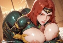 ai_generated alternate_version_at_source big_breasts bodysuit breasts breasts_focus female green_eyes hips hypet indoors jean_grey long_hair marvel marvel_rivals paizuri phoenix phoenix_(x-men) red_hair shiny_skin suit tagme thick thick_ass thick_legs thick_thighs thighs tight_clothing tight_suit video_game_character video_games wide_hips x-men