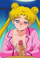 1boy 1boy1girl 1girls 2d adorable ai_assisted ai_generated anime anime_style areolae aroused bare_breasts bedroom blonde_hair blue_eyes blush breasts breasts_exposed ceiling_lamp cock completely_nude completely_nude_female cute dick erection execro female handjob hi_res highres indoors intimacy lights long_hair lovers male male_pov masturbating masturbation naked naked_female night nipples novelai nude nude_female official_style penis precum precum_drip sailor_moon service small_breasts soft_breasts twintails uncensored upper_body usagi_tsukino veiny_penis