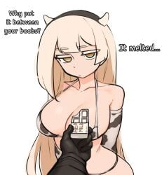 ... 1girls 2025 ? big_breasts bikini blonde_female blonde_hair clothed clothed_female cow_girl cow_horns cow_print cow_print_bikini female female_focus female_human gloves looking_at_viewer original original_character pale-skinned_female pale_skin pov pov_eye_contact pov_hands skindentation text thin_waist very_long_hair wheel_of_fortune_(artist) white_background yellow_eyes