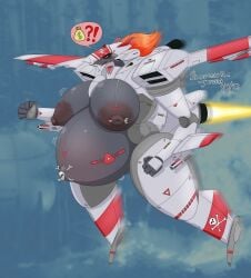 1girls 2023 4_fingers aeromorph aircraft aircraft_humanoid angry angry_vein anthro areolar_amelanism areolar_melanosis arm_wings armor armored_female artist_name belly_markings big_belly big_nipples blush blush_lines body_markings breast_markings breasts breasts_on_belly chevron_(marking) clenched_fist dark_sclera dated exposed_breasts fanart female flying gorget grey_body hazard_stripes helmet huge_areolae huge_breasts interrobang jet laser living_aircraft living_machine living_vehicle missile missile_piercing money_bag navel navel_piercing nipple_piercing nipples orange_hair photo_background piercing popped_navel pregnant pregnant_anthro pregnant_female raptor_call_of_the_shadows red_belly red_eyes red_trim shewantsthejoystick skull_accessory skull_and_crossbones solo speech_bubble tally_marks thick_thighs thrusters triangle_(marking) watermark weapon white_armor wings
