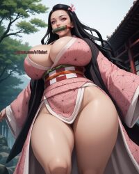 nezuko kamado from demon slayer by c18aiart