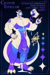 2:3 absurd_res animal_genitalia animal_penis big_muscles bodily_fluids celestei_estellar_(entitropy) deity entitropy equine_genitalia equine_penis genitals hi_res lactating machine male male_lactation muscular muscular_male nipples open_mouth pawpads penis robot star tail