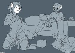 2020 anthro areola artist_name belt biped black_nose bottomwear bottomwear_down box breasts clothed clothed_herm clothed_male clothing container duo english_text erection flaccid fox_mccloud front_view furniture futanari gender_transformation genitals genitals_shrinking gift_box glans halcy0n herm hi_res human_to_anthro intersex intravaginal_penis kneeling krystal krystal_(star_fox) looking_at_another looking_pleasured male markings masturbation mid_transformation monochrome mtf_transformation nintendo nipples on_sofa pants pants_down partially_clothed penile penile_masturbation penis penis_shrinking pussy sackless simple_background sitting sitting_on_sofa sofa species_transformation spread_legs spreading star_fox story story_in_description tail tail_motion tailwag text transformation vulva white_markings