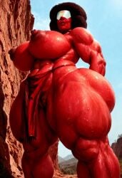 1girls abs afro ai_generated anmbition ass ass_visible_through_thighs cartoon_network civitai dark-skinned_female female female_only garnet_(steven_universe) glasses huge_breasts mature_female muscular muscular_female muscular_thighs red_body steven_universe sweat sweaty_body tagme thick_thighs voluptuous_female wide_hips