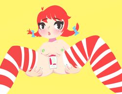 blush cute on_back red_hair ribbons spread stockings vector_art wendy's wendy_thomas