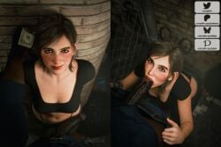 3d blowjob brown_hair currysfm dark-skinned_male ellie_(the_last_of_us) ellie_williams fellatio female female_focus interracial male pov pov_eye_contact prostitute prostitution sex tagme the_last_of_us the_last_of_us_2
