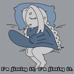 1futa arcane arcane_jinx balls balls_out big_penis fapping futanari huge_cock intersex jaking_it jinx_(league_of_legends) league_of_legends lying_on_bed lying_on_side masturbating masturbation meme meme_reference milkbuni solo solo_futa stroking_penis under_covers