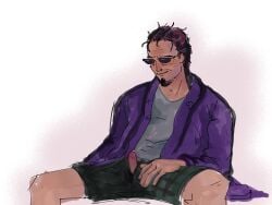 dilf graying_hair micropenis older_male penis_out postal_(series) postal_dude