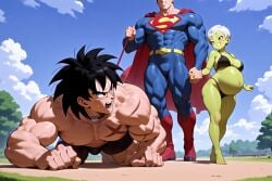 ai_generated ass breasts broly broly_(dragon_ball_super) cheelai collar crossover cuckold dc_comics death_battle dog_walking domination dragon_ball happy holding_hands nodiff park parody pet petplay powerscaling pregnant property rthly shitpost superman walking