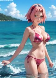 1girls 2d ai_generated akura_haruno areolae armpit bare_arms big_breasts bikini boruto:_naruto_next_generations breasts breasts chest curvy curvy_figure cute cute_face detailed eyelashes eyeshadow female female_only fit fit_female focus hair high_quality large_breasts legs light-skinned_female light_skin lips lipstick looking_at_viewer makeup mascara naruto naruto_(series) naruto_shippuden nero100 outdoors outside pale-skinned_female pale_skin pink_hair posing seductive seductive_look short_hair side_view stable_diffusion swimwear tagme thighs thin_waist