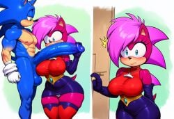 ai_generated ass blue_body breasts dressed fantasizing female green_eyes incest incestuous_desire incestuous_fantasy magenta_fur male male/female penis pink_hair siblings sonia_the_hedgehog sonic_(series) sonic_the_hedgehog sonic_the_hedgehog_(series) sonic_underground straight thinking_about_another veiny_penis