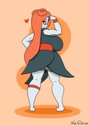 ass back_view big_breasts breasts_bigger_than_head clothed female female_only flexing flexing_bicep looking_back meloetta noclause oc pokemon pokemon_(species) side_boob slightly_muscular slightly_muscular_female tagme