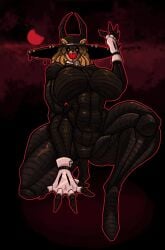 1girls big_ass big_breasts big_butt commission creepypasta featureless_breasts featureless_crotch female female_focus female_only front_view gloves hat horns horror looking_at_viewer low-angle_view monster monster_girl muscular muscular_anthro muscular_female nightmare_waifu nsfw_lies oc original_character red_teeth sharp_claws sharp_teeth sonic.exe sonic.exe_(series) tagme tail yellow_fur yellow_hair