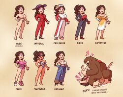 anus balls breasts cum cum_inside donkey_kong donkey_kong_(series) female furry gorilla human inverted_nipples mario_(series) nikoto_all-stars_smashing nintendo nude nude_female pauline penis pink_nipples pubic_hair tanned_skin