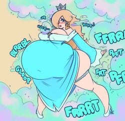 burp burp_cloud burp_fetish burping fart fart_cloud fart_fetish farting farts fat hyper inflation mario_(series) obese obese_female princess_rosalina rosalina spherical_inflation super_mario_bros. vanboop