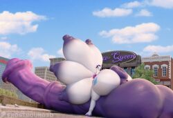 1futa 3d 3d_(artwork) 6_breasts anthro balls_bigger_than_torso blue_eyes blue_eyeshadow breasts_bigger_than_head equine friendship_is_magic frostbound futa_only futanari huge_anus huge_ass huge_balls huge_breasts huge_cock huge_nipples hyper hyper_anus hyper_ass hyper_balls hyper_breasts hyper_penis multi_breast my_little_pony outdoors outside pony public public_nudity puffy_anus purple_hair rarity_(mlp) solo solo_futa unicorn white_body