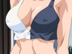 00s 2001 animated animated bible_black covered_erect_nipples female female_focus lowres minase_yukiko no_bra open_fly panties short_shorts shorts solo tagme thong unbuttoned underwear unzipped white_panties