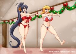 akeno_himejima brainwash brainwashed christmas christmas_outfit hellsing hellsing_ultimate high_school_dxd hypnosis mind_control rud-k seras_victoria zombie_walk