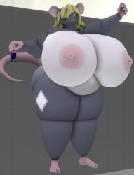 anthro bbw big_breasts breasts cleavage female furry huge_breasts kingofthekabuto murid murine nipples overweight queenofthekabuto rat rodent tagme thick_thighs wide_hips