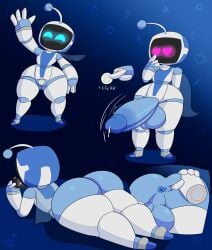 <3_eyes 2020 4_fingers absurd_res antenna_wire anus ass astro_(astro_bot) astro_bot astro_bot_(series) balls big_balls big_penis blue_background blue_balls blue_body blue_cape blue_glans blue_penis bodily_fluids butt_grab disembodied_hand erection fingers gaming genital_fluids genitals gesture glans grey_body hammerspace hand_on_butt hand_on_head heart hi_res holding_console huge_balls huge_cock huge_thighs humanoid humanoid_genitalia humanoid_on_humanoid humanoid_penis hyper hyper_genitalia hyper_penis looking_at_viewer lying machine male male/ambiguous male_focus male_only metallic_body motion_lines multiple_poses not_safe_for_reality on_front onomatopoeia penis percii perineum pink_eyes playing_videogame playstation playstation_vita pose precum robot simple_background sony_corporation sony_interactive_entertainment sound_effects standing text thick_thighs video_games waving white_body wide_hips