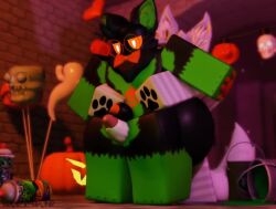 2boys animated aphra_(mermio) halloween halloween_costume halloween_decoration halloween_theme huge_cock mermio mermio_(oc) roblox small_penis sound tagme thigh_sex thighjob video