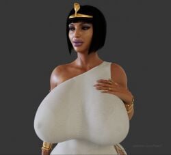 3d 3d_model 3d_render bae3 big_breasts black_hair breasts dark_hair dress egyptian legend_of_queen_opala princess queen queen_opala small_waist tanned voluptuous wide_hips