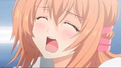 1girls blush brown_hair closed_eyes female female_only inami_mashiro masturbating masturbation moaning open_mouth saimin_class schoolgirl screencap student