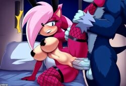 ai_generated ass blue_body breasts incest incest_(lore) magenta_fur male/female pink_hair sex sonia_the_hedgehog sonic_(series) sonic_the_hedgehog sonic_the_hedgehog_(series) sonic_underground sonic_x_sonia straight veiny_penis