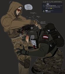 2boys blowjob blowjob_only boner boner_in_pants call_of_duty call_of_duty_modern_warfare_2_(2022) cum cum_on_face cumming cumming_from_giving_oral gay gay_blowjob gay_oral gift_art könig konig male male/male male_focus male_only mask masked masked_male modern_warfare no_visible_face oral_penetration oral_sex self_insert submissive_male sucking sucking_penis video_game_character waxxeddoghouse wet_pants