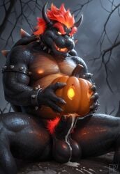 1anthro 1boy 1male 1man ai_generated anthro balls ballsack big_balls big_cock big_dick big_penis big_testicles black_body black_skin boner bowser bowser's_fury civitai claws cock cum cum_inside dick ejaculation erect_penis erection food_penetration food_play fucking_pumpkin fury_bowser genitals glowing_eyes halloween horns improvised_sex_toy ironwill252 koopa male male_focus male_nipples male_only male_pubic_hair mario_(series) masturbation nintendo nipples nude nuts nutsack penetrable_sex_toy penis pubes pubic pubic_hair pumpkin pumpkin_masturbation red_pubic_hair reptile sagging_balls sagging_testicles saggy_balls scalie scrotum self_upload solo solo_male spikes testicles veiny_penis