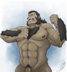 1boy bara darius_(fullmetal_alchemist) fullmetal_alchemist fullmetal_alchemist_brotherhood loboartico4 male male_only nude penis pubic_hair solo