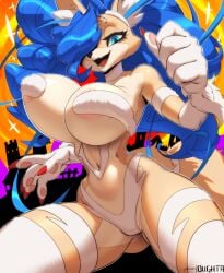 1girls 2024 anthro areola big_areola big_breasts big_nipples blue_eyes blue_hair breasts canid canine capcom cosplay crossover crossover_cosplay darkstalkers felicia_(darkstalkers) felicia_(darkstalkers)_(cosplay) female female_only fox hair huge_areola huge_breasts huge_nipples large_breasts looking_at_viewer mammal marie_(oughta) nipples open_mouth open_smile oughta smile smiling_at_viewer solo thick_thighs