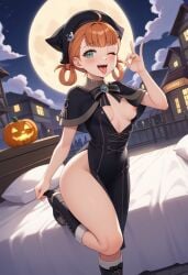 ai_generated annette_fantine_dominic fire_emblem fire_emblem:_three_houses halloween schoolgirl small_breasts teenager young