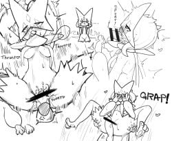 absurd_res anthro anthro_penetrated biped blush bodily_fluids breasts censor_bar cum cum_in_mouth cum_in_pussy cum_inside cute_fangs disembodied_penis duo erection eye_roll female female_penetrated fur generation_9_pokemon genital_fluids genitals heart_symbol hi_res male male/female male_penetrating male_penetrating_female meowscarada nintendo oral oral_penetration pecco_occeq penetration penile penile_penetration penis pokemon pokemon_(species) pussy sex sound_effects sweat vaginal_penetration vaginal_penetration