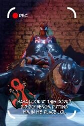 2boys 3d ass deadpool english_text gay male male_only marvel marvel_comics recording rtzero spider-man spider-man_(series) tagme text venom_(marvel) wall_(structure)