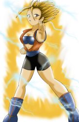 1female 1girls 2015 :o aiming aiming_at_viewer artist_logo artist_name artist_signature aura black_shorts blue_belt blue_boots cleavage clothed clothed_female clothes clothing digital_art digital_drawing digital_drawing_(artwork) digital_media digital_media_(artwork) digital_painting_(artwork) dragon_ball dragon_ball_xenoverse electricity female female_focus female_only female_saiyan female_solo green_eyes green_eyes_female hair_over_one_eye hand_out hourglass_figure hourglass_figured_female looking_at_viewer lucky-jj orange_gi original original_character saiyan saiyan_girl saiyan_oc saiyan_tail shiny shiny_ass shiny_body shiny_boobies shiny_boobs shiny_breasts shiny_butt shiny_clothes shiny_hair shiny_skin shiny_thighhighs shiny_thighs shiny_tits solo solo_female solo_focus spiky_hair super_saiyan super_saiyan_2 tan tan-skinned_female tan_body tan_skin tanned_skin thick thick_ass thick_body thick_boobs thick_breasts thick_butt thick_hips thick_legs thick_thighs turtle_gi voluptuous voluptuous_female